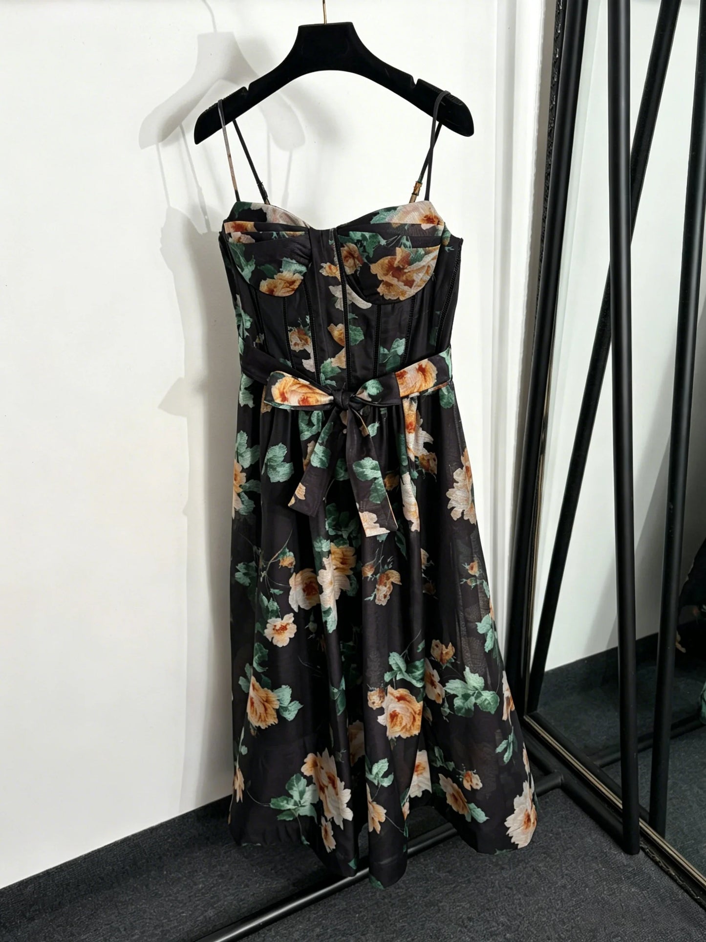 Summer Floral Print Midi Dress For Women Sleeveless