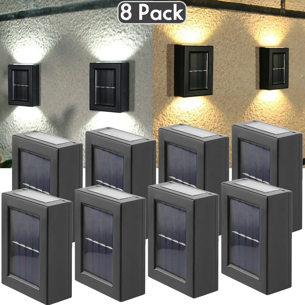 AlliLit Solar Wall Light Outdoor Waterproof LED Garden Lamp