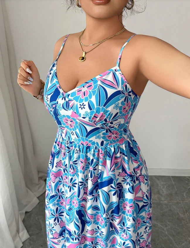 Floral Camisole Dress For Daily Elegant Commute Soft Polyester