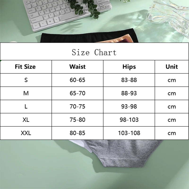 Comfort Cotton Panties Set Women High Waist Breathable Seamless Underwear