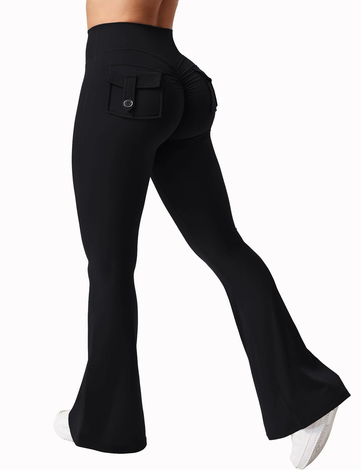 Women's Cargo Pocket Fitness Tights High-Waisted Butt Lift Yoga Pants