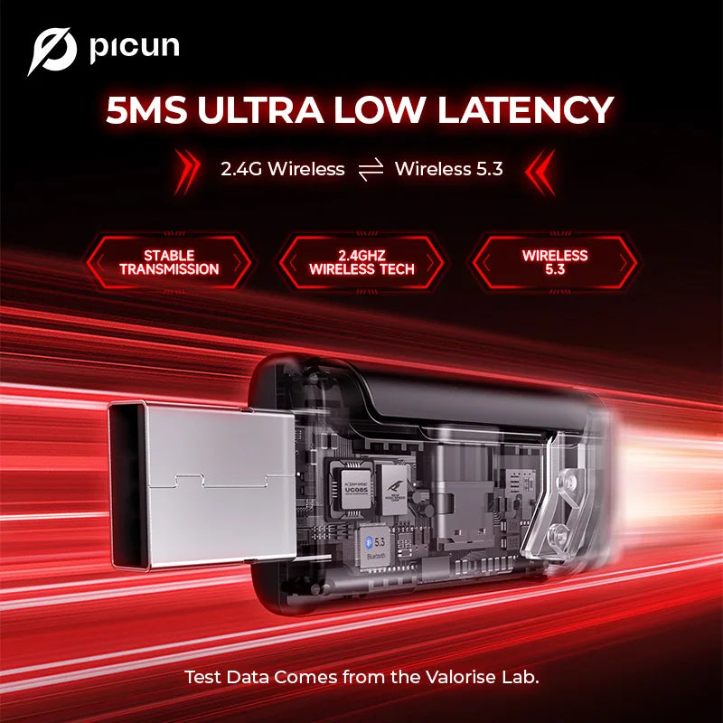 Picun 2 4G Wireless Gaming Headset With Low Latency