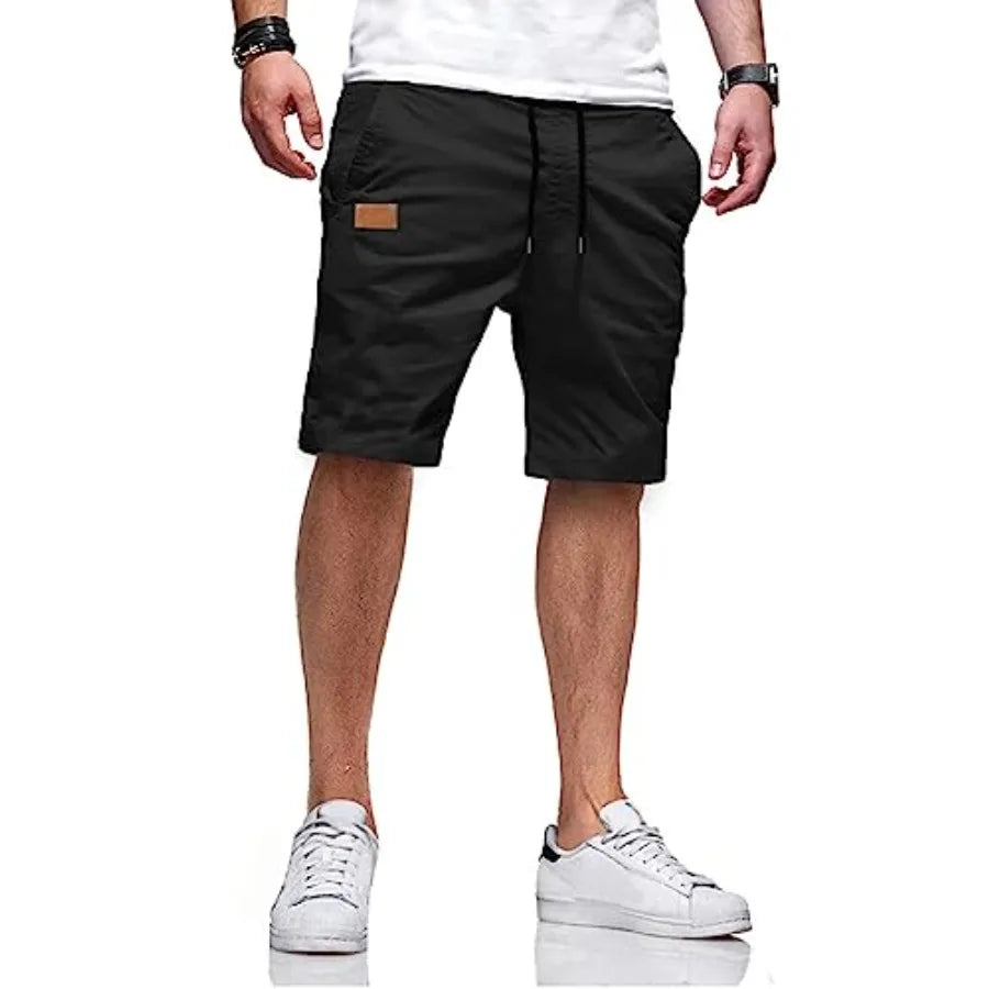 Mens Cotton Drawstring Casual Shorts For Summer Beach Golf