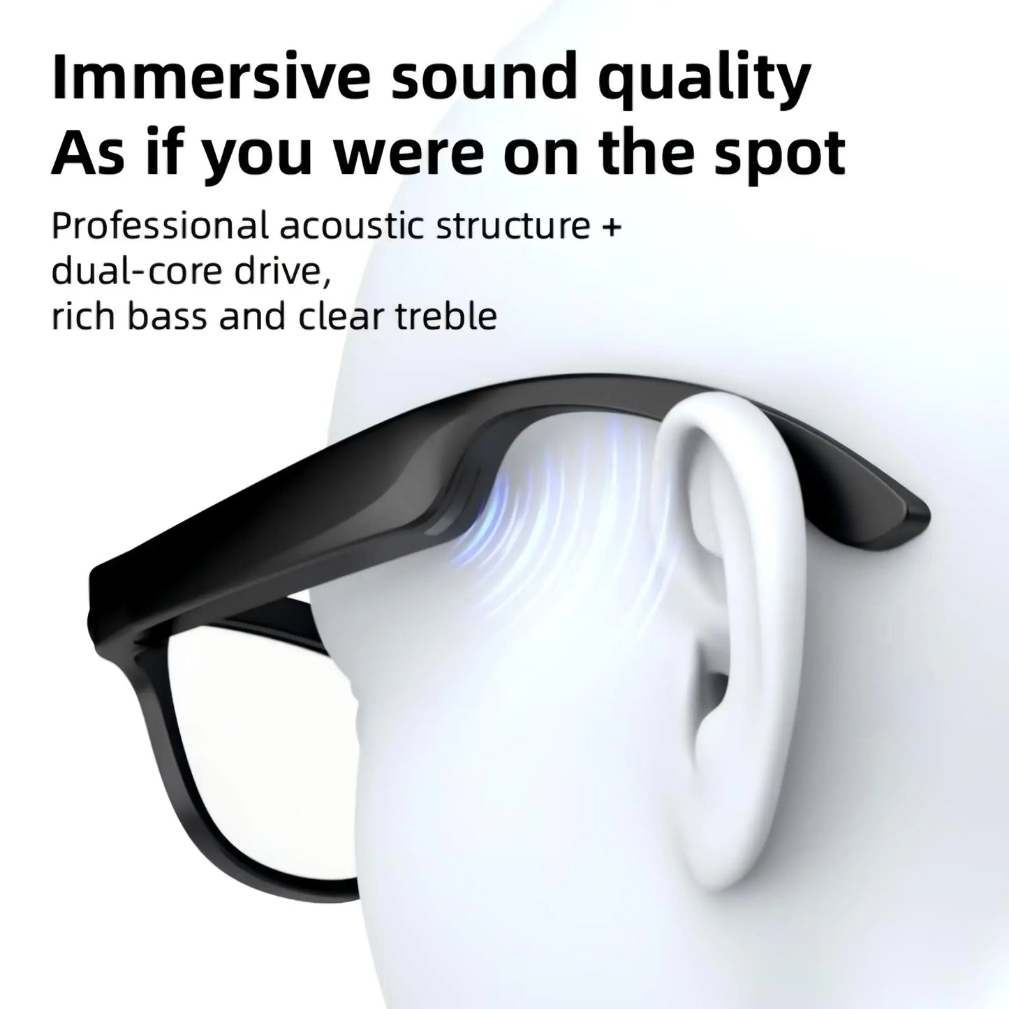 Giinova Smart Camera Glasses Video Eyewear Dual Microphone Translation