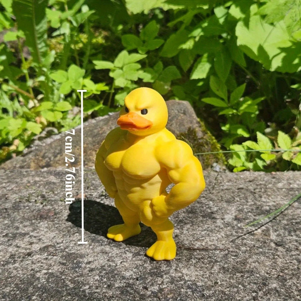 Muscle Duck Statue 3D Desktop Decor Whimsical Figurine