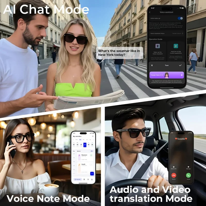 Giinova AI Smart Video Glasses With 8MP Camera Capabilities