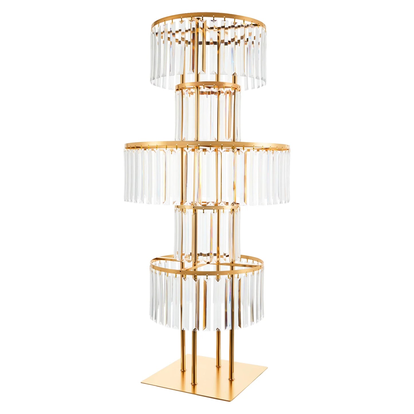 Five Tier Iron And Acrylic Wedding Centerpiece Stand