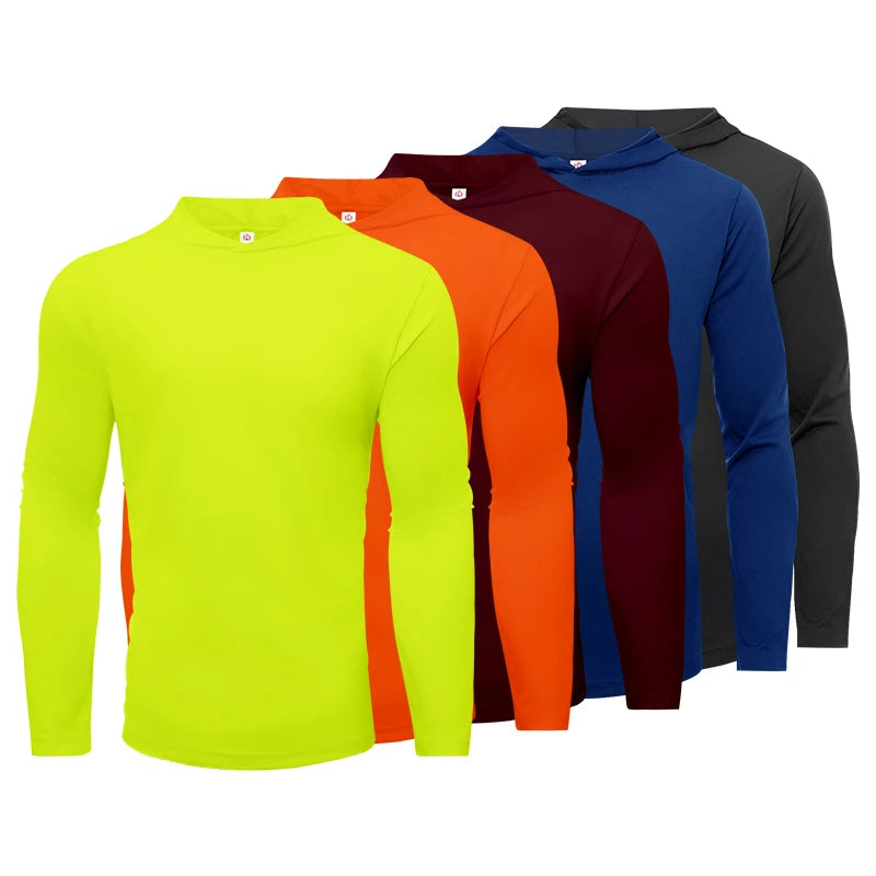 Men's Hooded Long Sleeve Sports Shirt Breathable Running