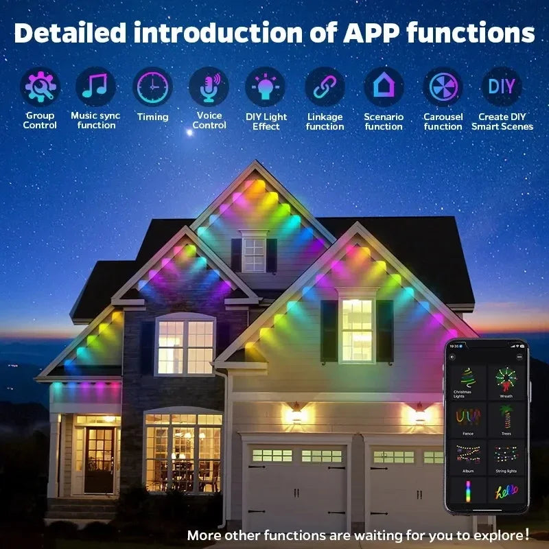 MIMIRGB Outdoor LED String Lights With App Control