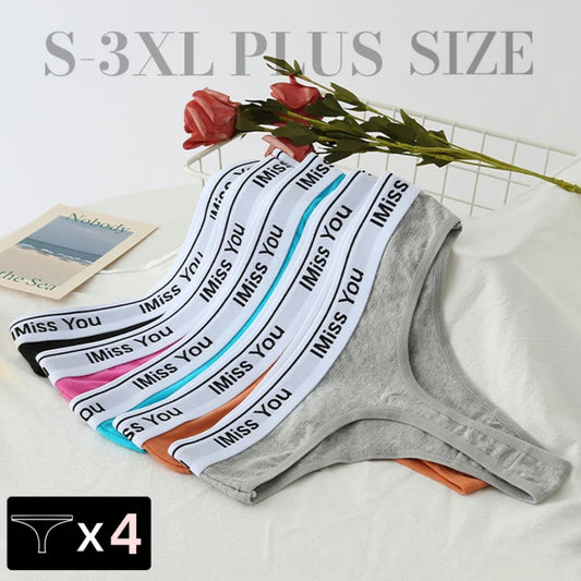 Cotton Women Thongs Low Rise Panties G String Tangas