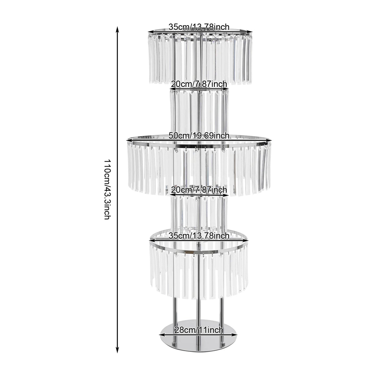 Five Tier Iron And Acrylic Wedding Centerpiece Stand