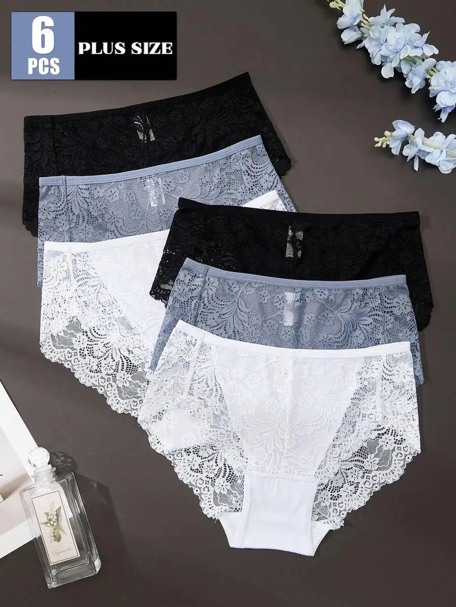 Plus Size Women Lace Panties Comfortable Soft Briefs