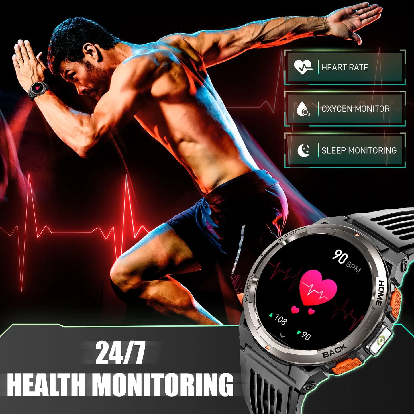 EIGIIS KE5 Smartwatch With Compass Barometer And Altitude 3ATM Waterproof