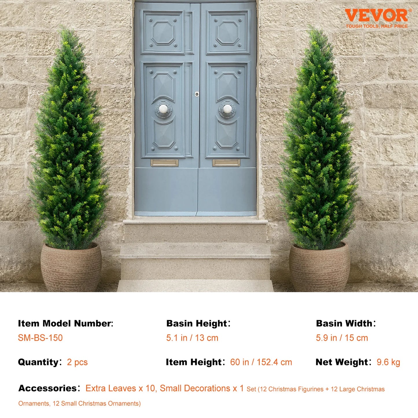 SucceBuy Artificial Cedar Topiary Tree For Home Decor Outdoor