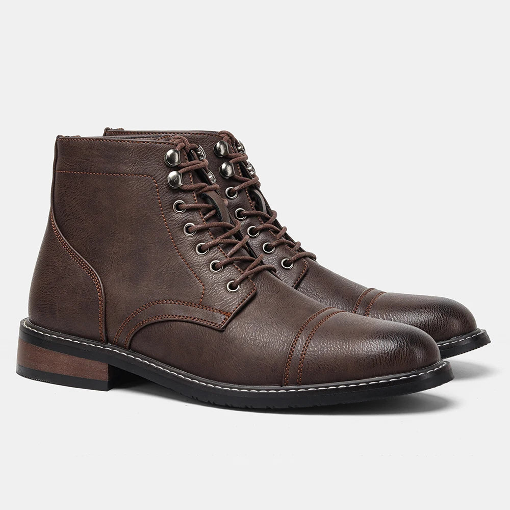 Hecrafted Ankle Western Leather Boots For Men Everyday Comfort