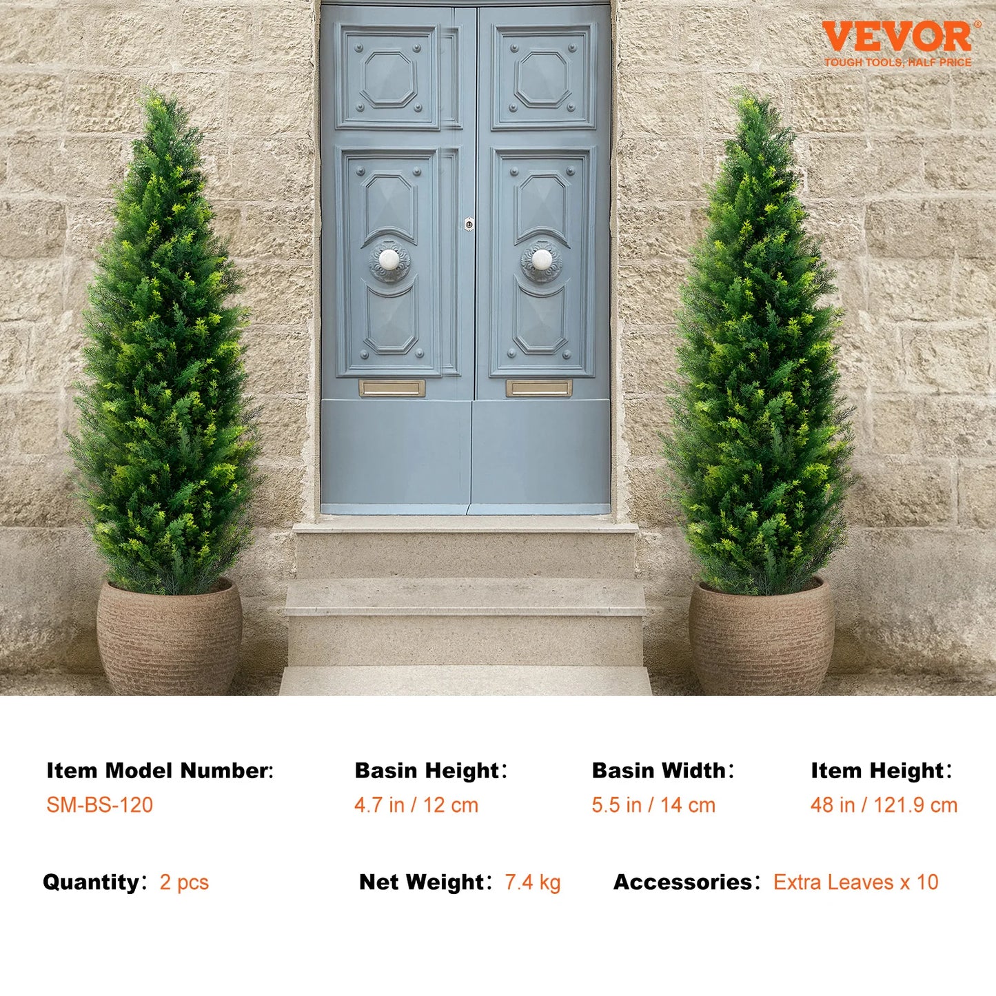 SucceBuy Artificial Cedar Topiary Tree For Home Decor Outdoor