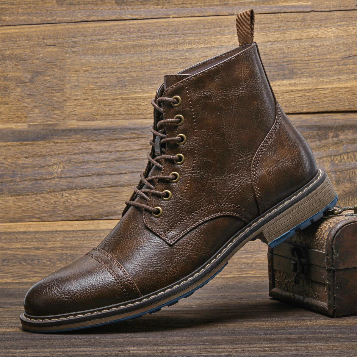 Hecrafted Mens Ankle Boots Comfortable Everyday Wear