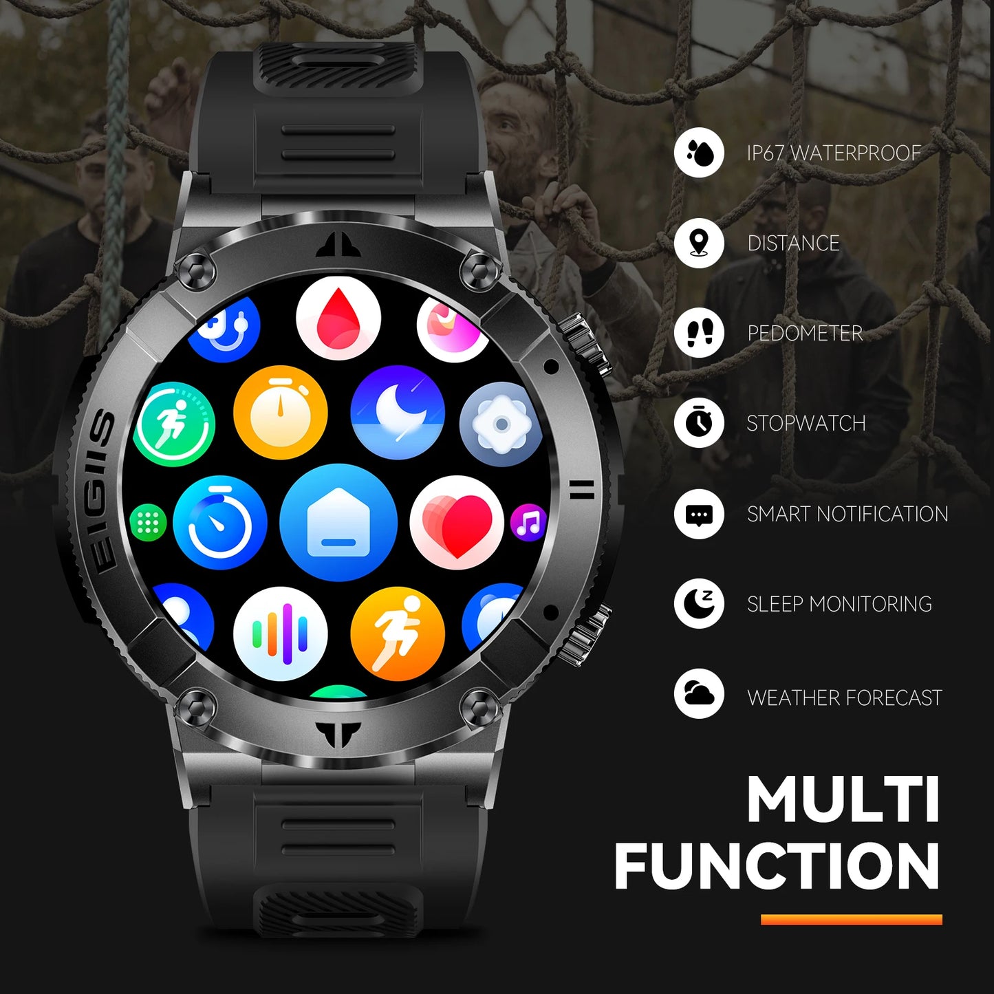 LaNikar Smart Watch Men Bluetooth Call Blood Pressure Fitness Monitor