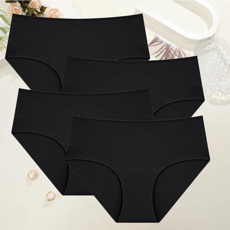 Comfort Cotton Panties Set Women High Waist Breathable Seamless Underwear
