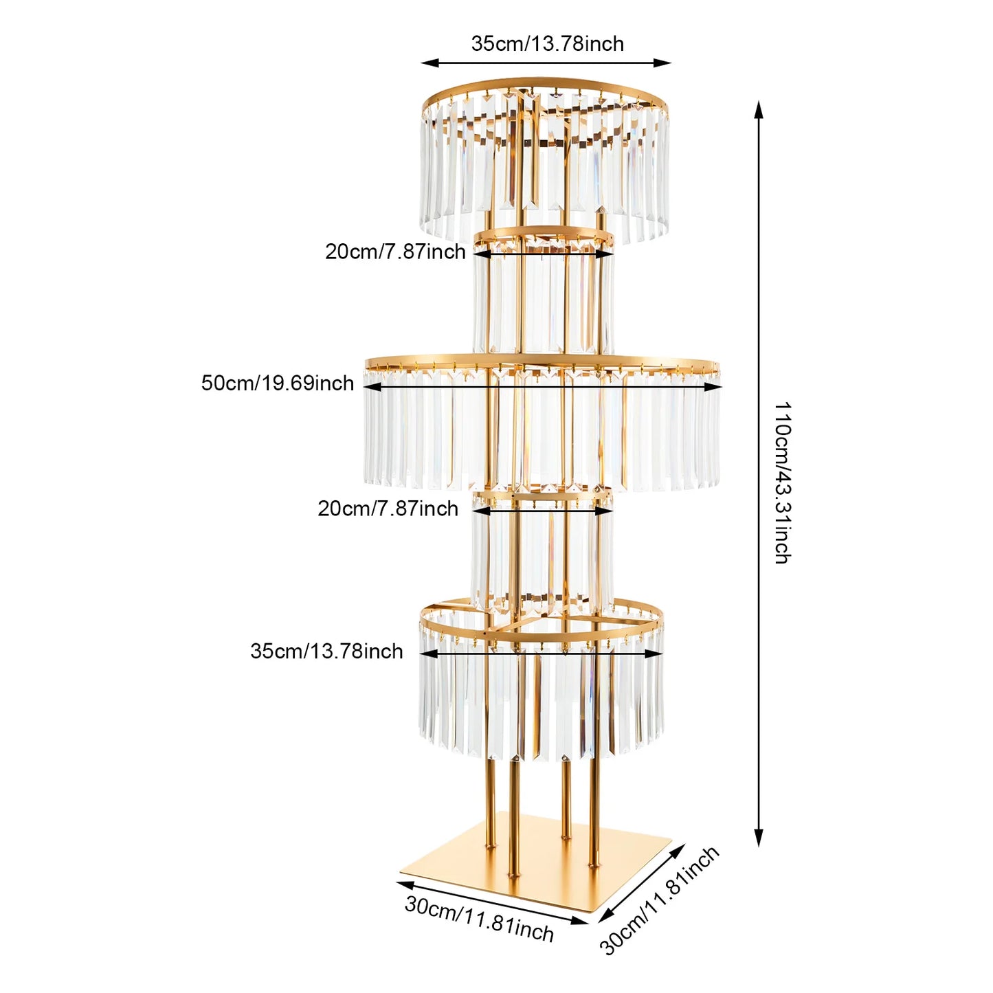 Five Tier Iron And Acrylic Wedding Centerpiece Stand