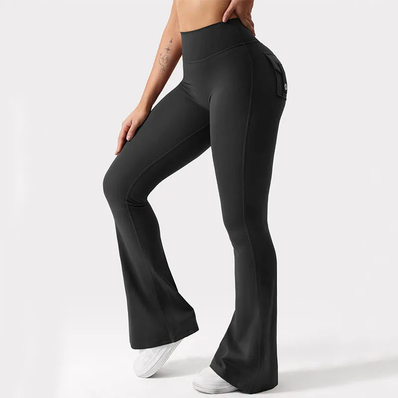 Women's Cargo Pocket Fitness Tights High-Waisted Butt Lift Yoga Pants