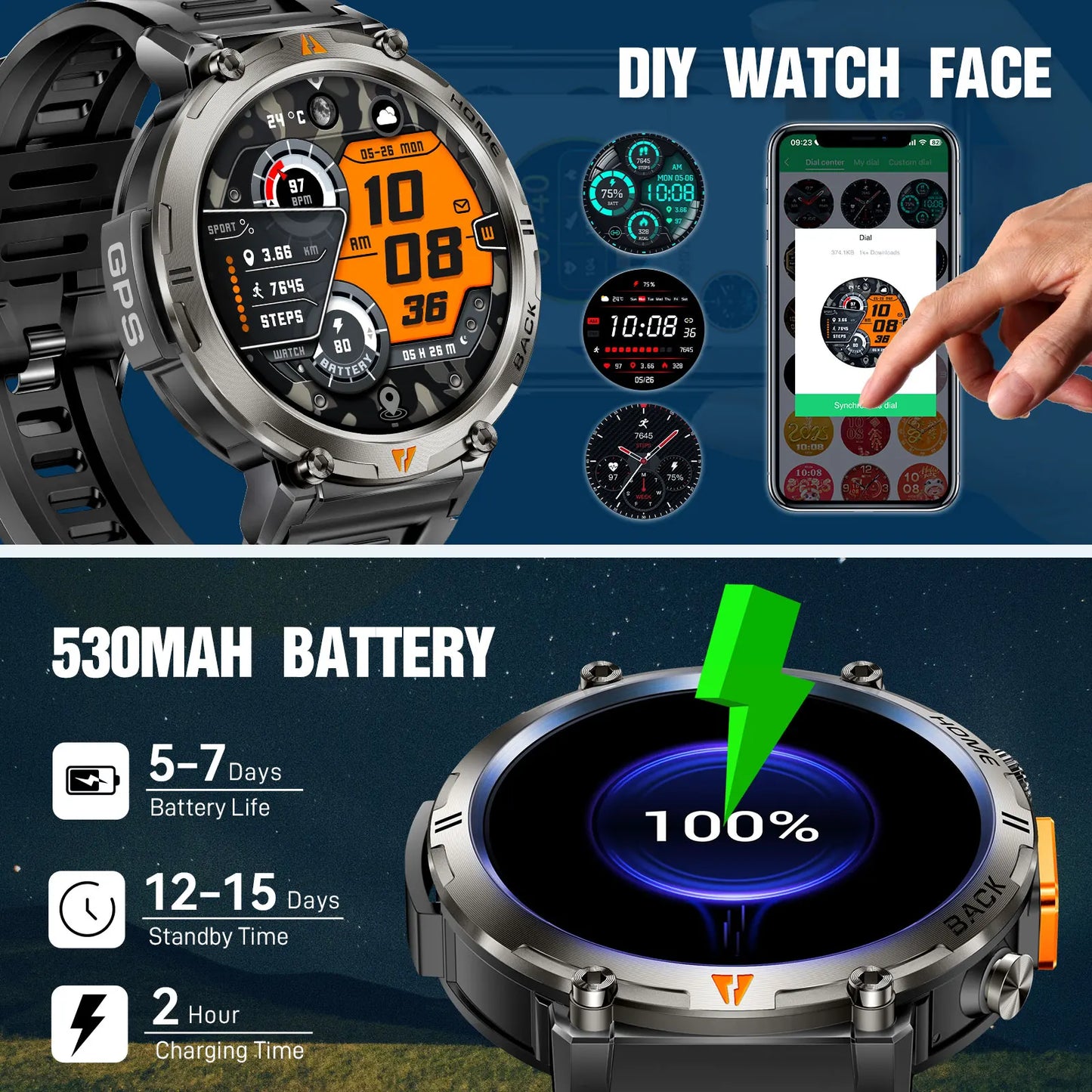 EIGIIS KE3 Smartwatch Bluetooth Call Health Monitor