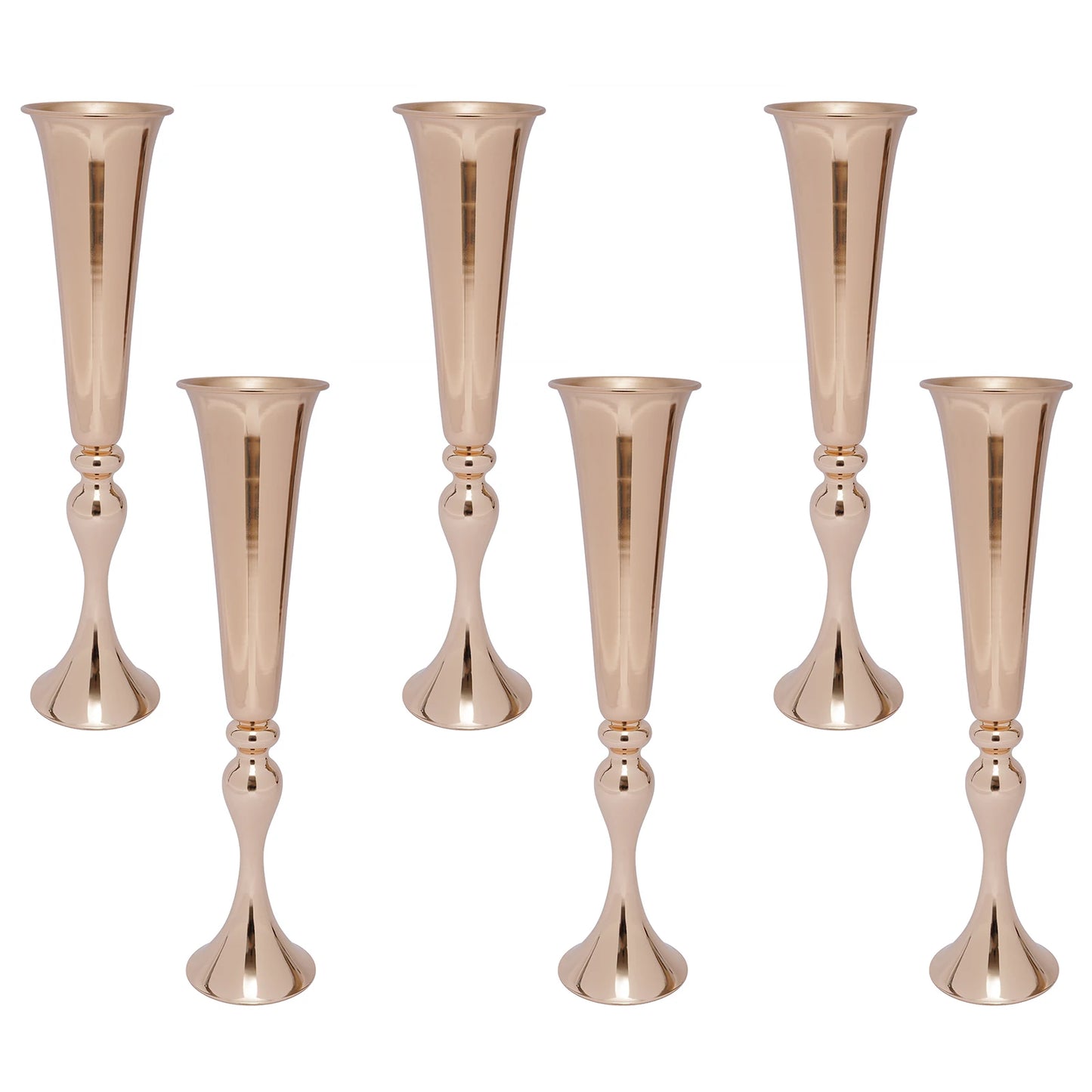 Gold Trumpet Vases Set For Wedding Table Centerpieces