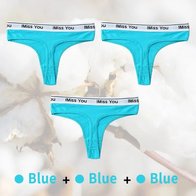 Cotton Women Thongs Low Rise Panties G String Tangas