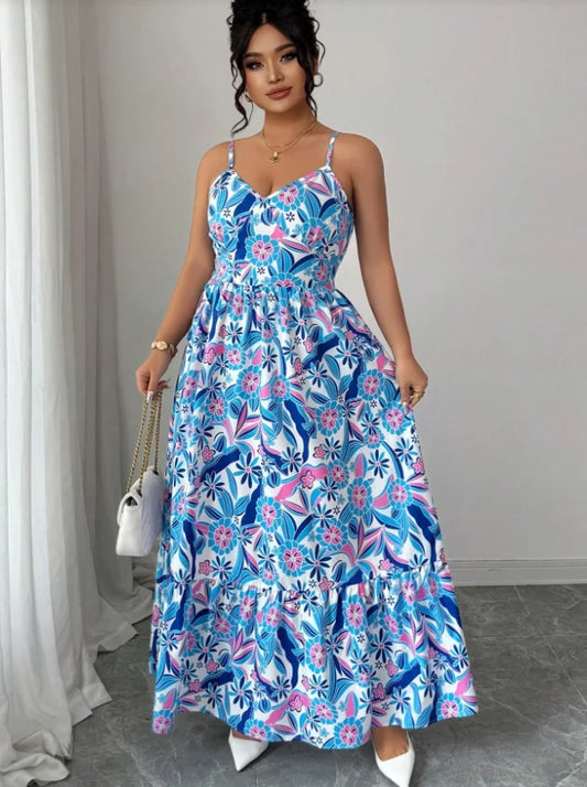 Floral Camisole Dress For Daily Elegant Commute Soft Polyester