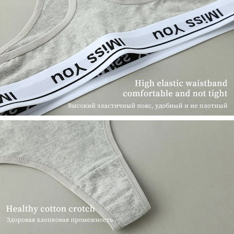 Cotton Women Thongs Low Rise Panties G String Tangas