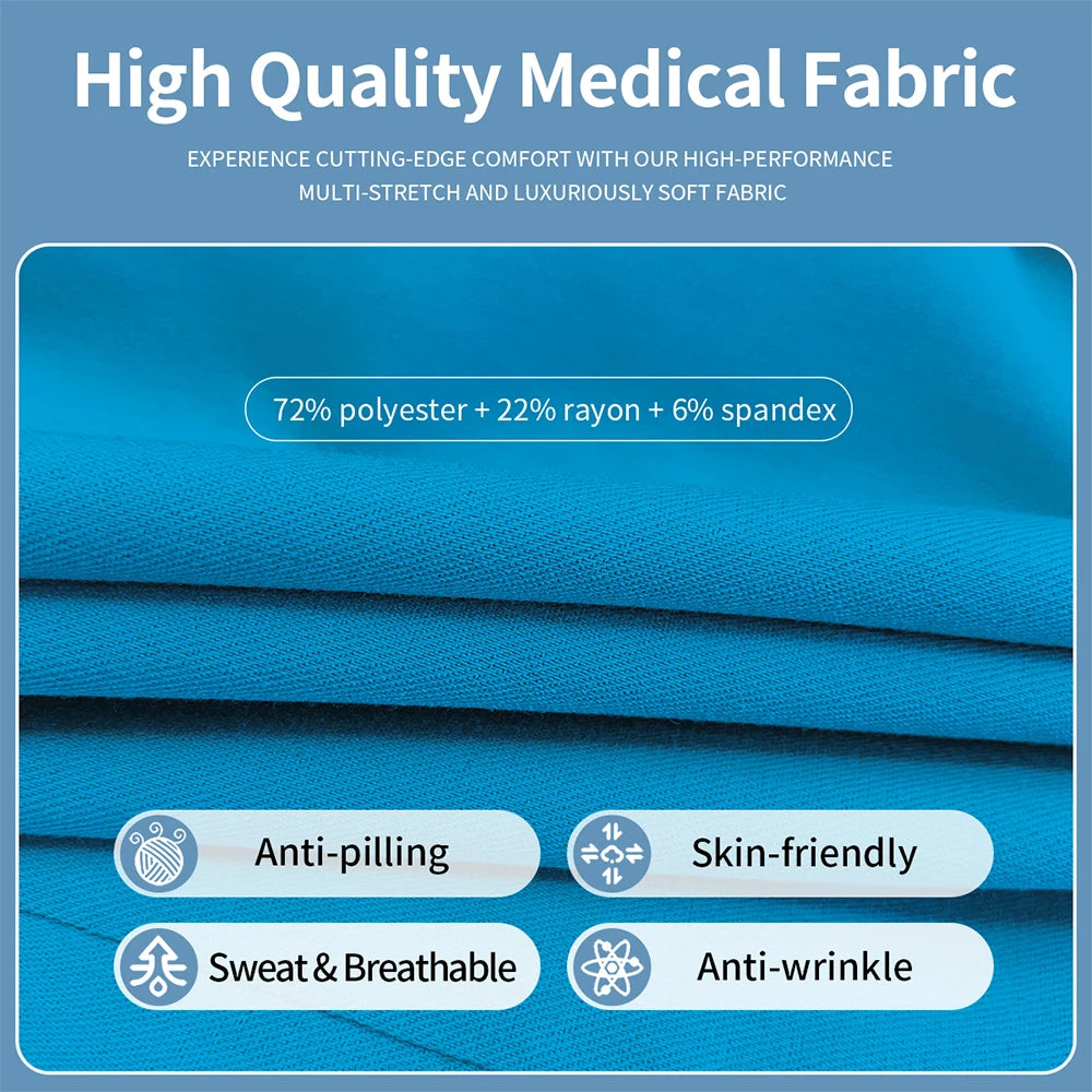 Unisex Nurse Scrubs Uniform Set Jogger Pants Medical Workwear