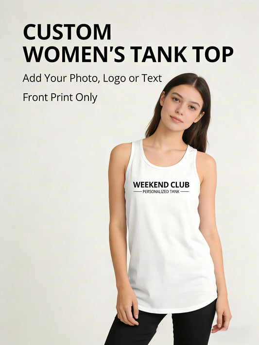 Personalized Women's Tank Top With Photo Logo Text