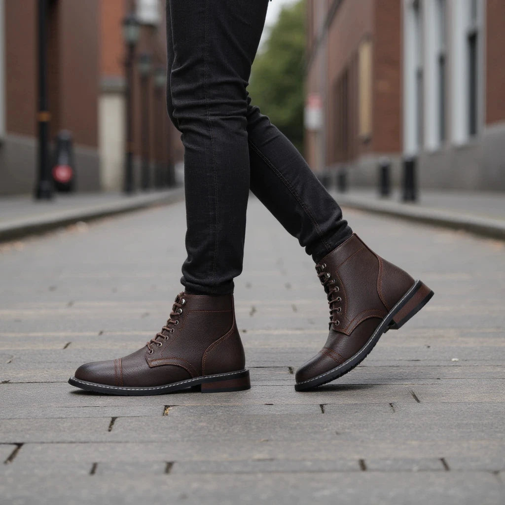 Hecrafted Ankle Western Leather Boots For Men Everyday Comfort