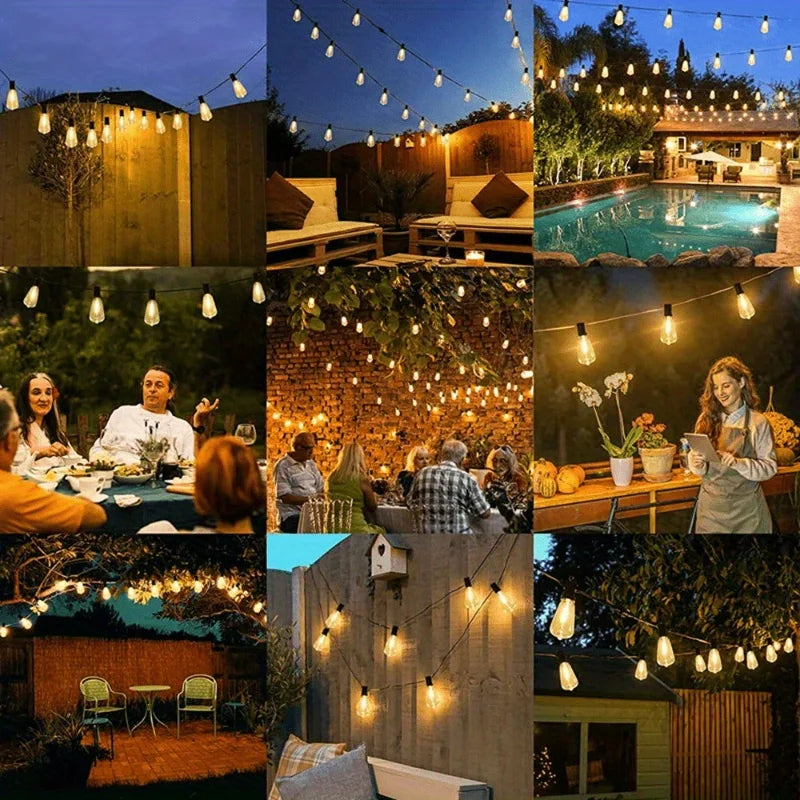 MIMIRGB Outdoor String Lights 60 LED Bulbs For Patio And Garden