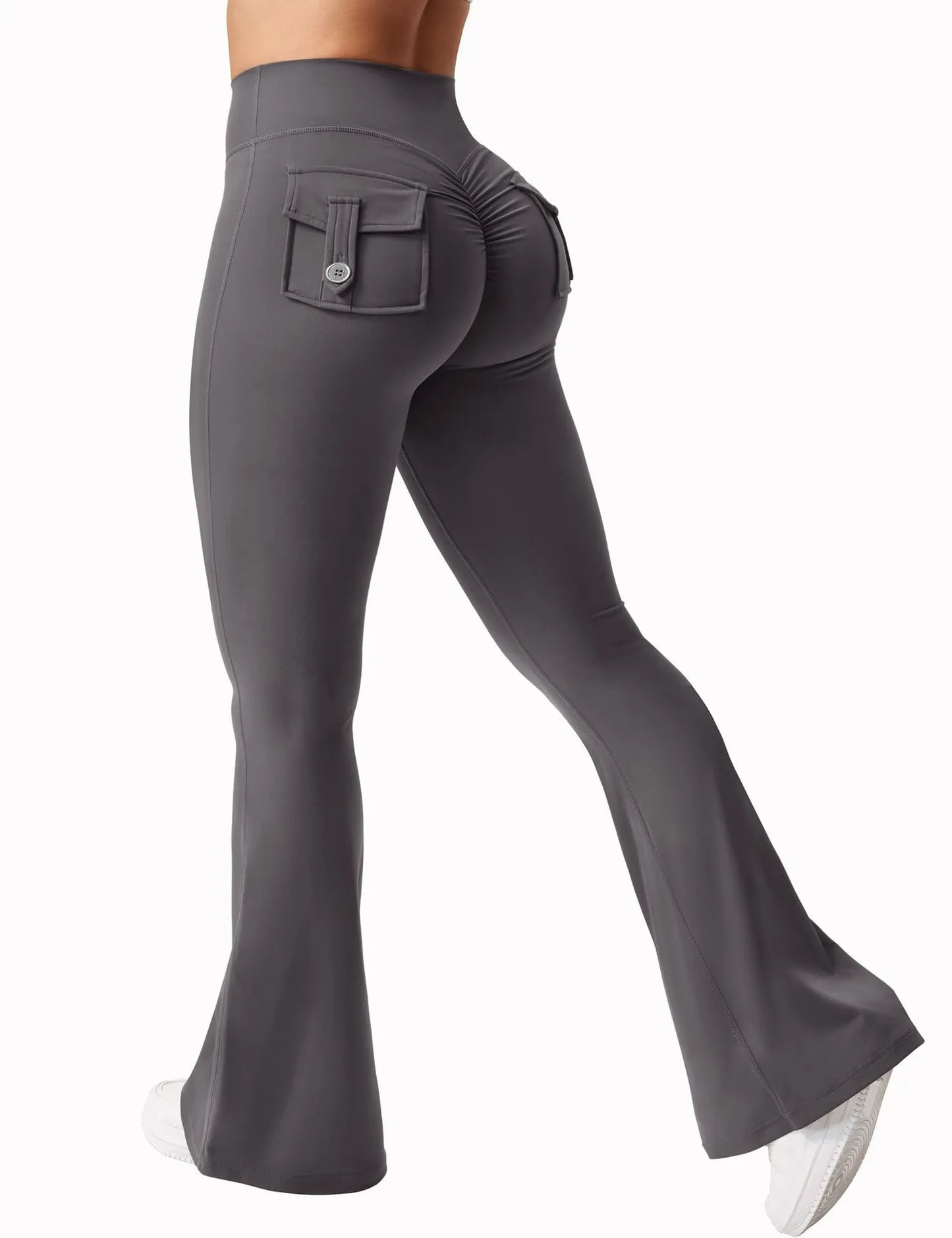 Women's Cargo Pocket Fitness Tights High-Waisted Butt Lift Yoga Pants