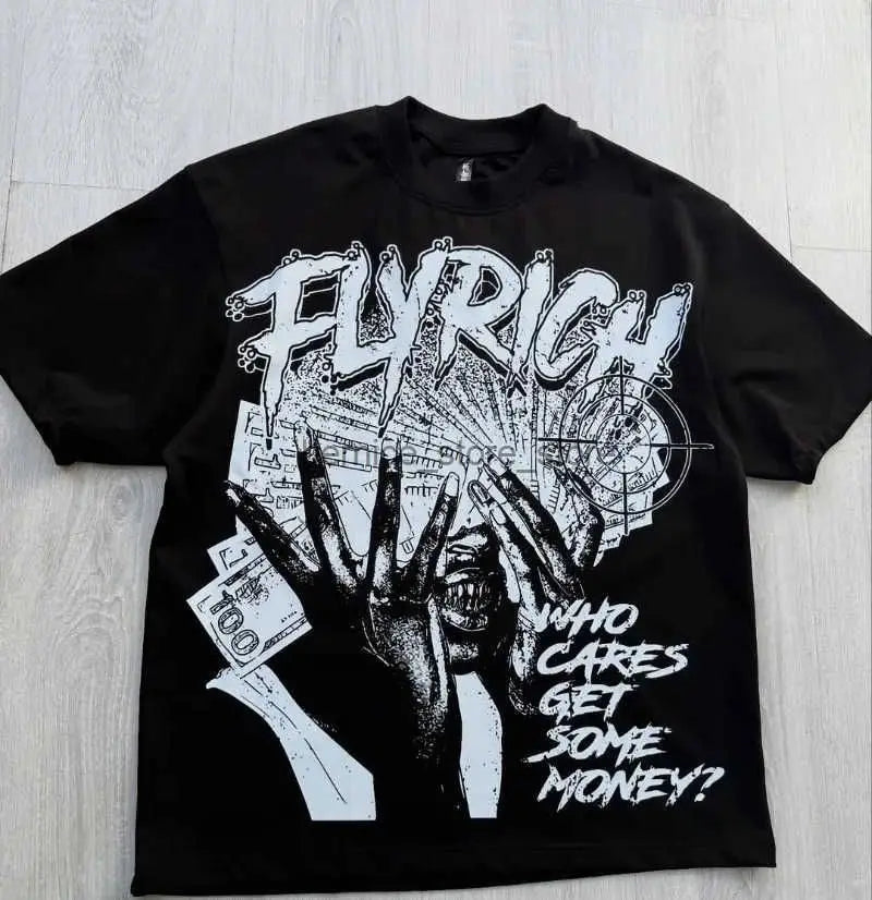 Harajuku Y2K Streetwear Mens Oversized Cartoon Print Tee