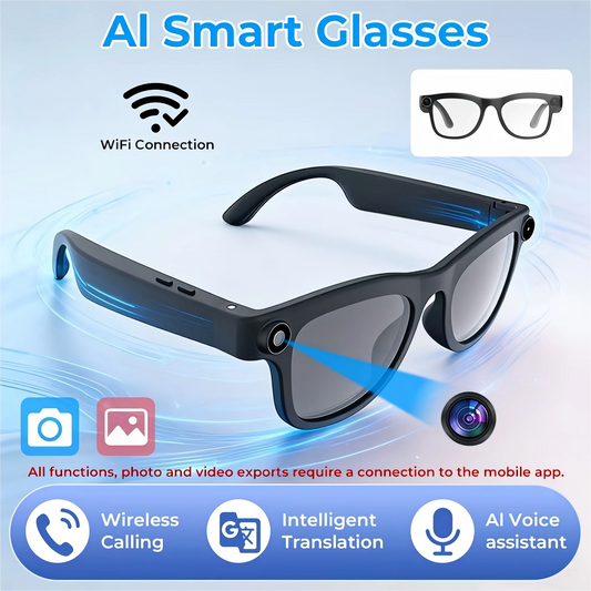 Giinova Smart Camera Glasses Video Eyewear Dual Microphone Translation