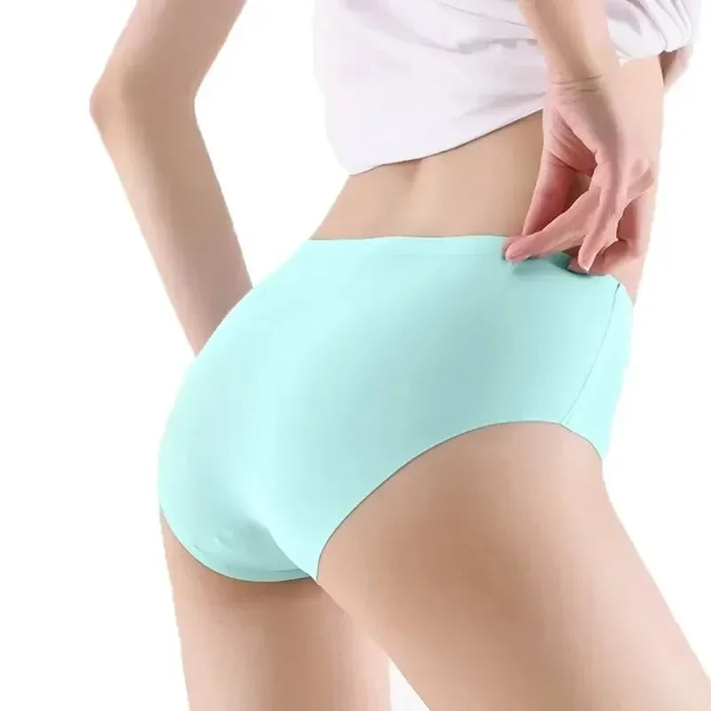 ATMDOG Seamless Womens Ice Silk Mid Waist Briefs 9 Pack