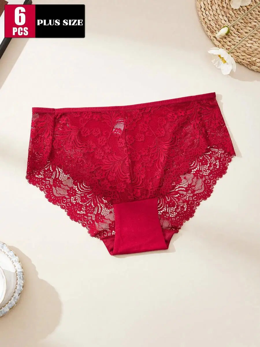 Plus Size Women Lace Panties Comfortable Soft Briefs