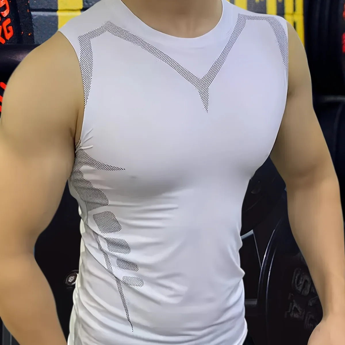 Men's Quick Dry Sleeveless Compression Tank Top for Workout