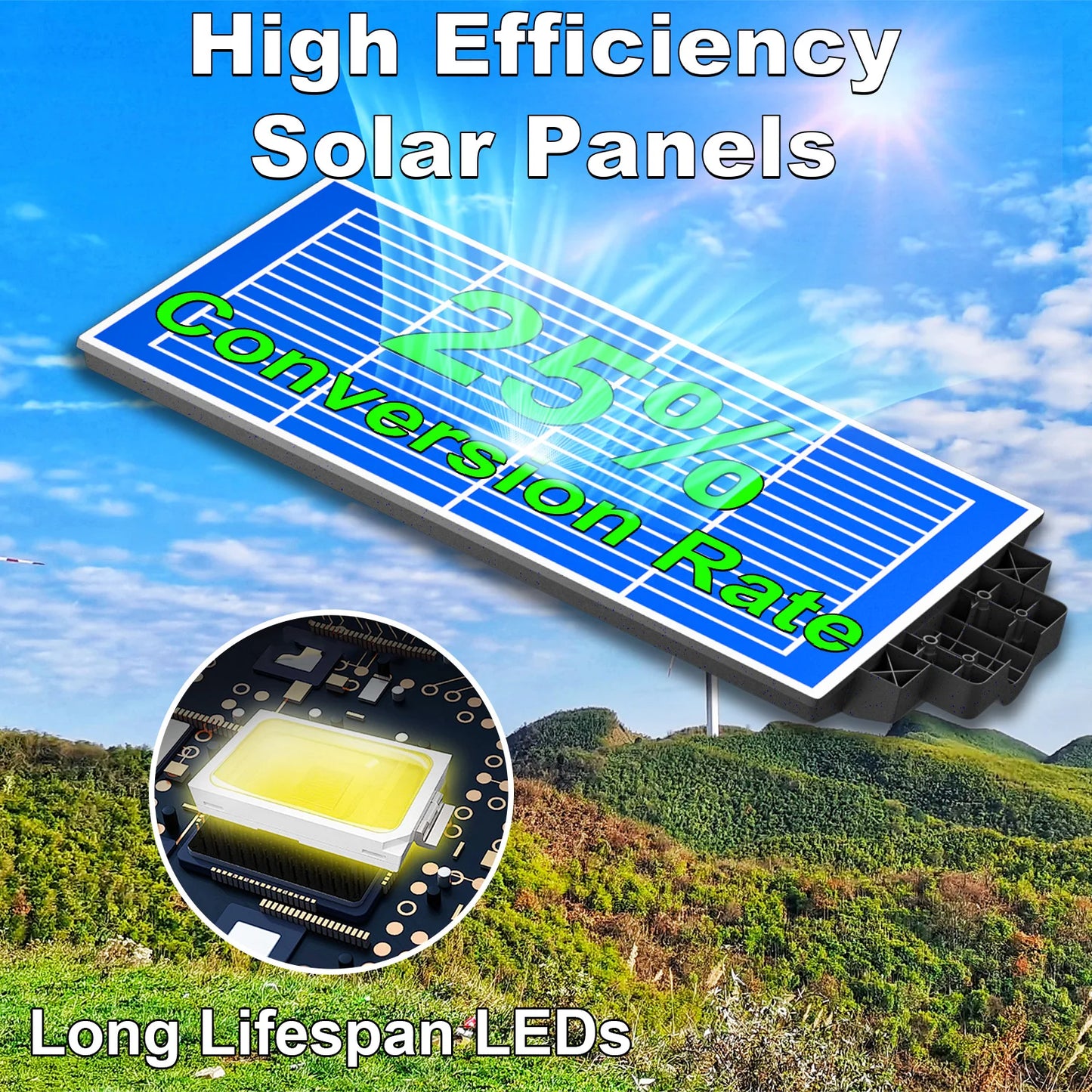 4-Pack Outdoor Solar Street Lights 6000W IP65 Waterproof Motion Sensor