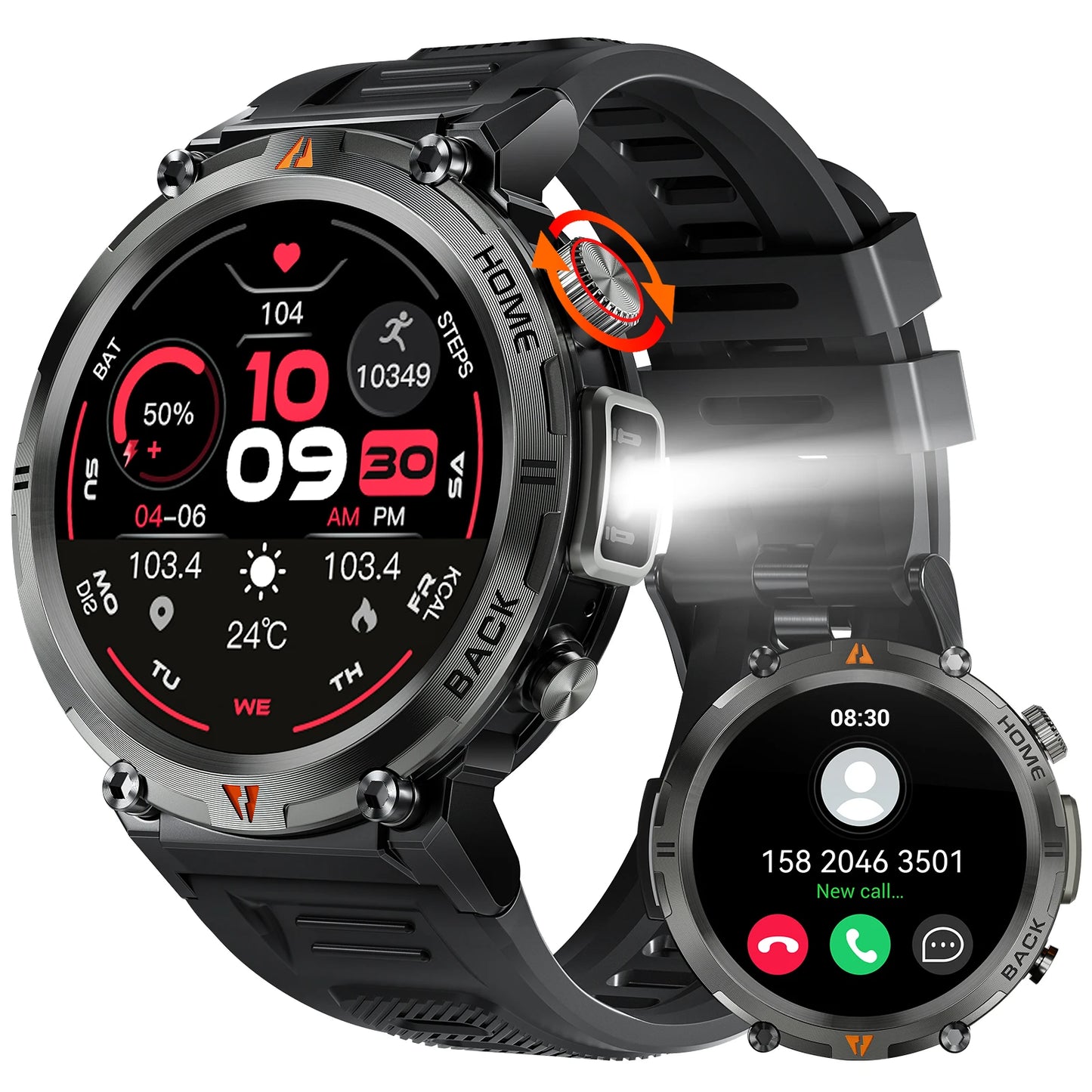 LaNikar KE3 Smartwatch Bluetooth Call Health Monitor For iOS Android