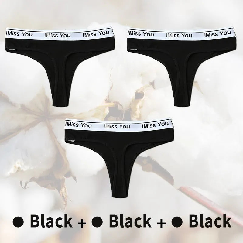 Cotton Women Thongs Low Rise Panties G String Tangas