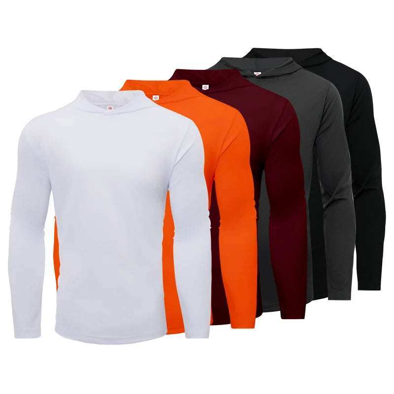 Men's Hooded Long Sleeve Sports Shirt Breathable Running