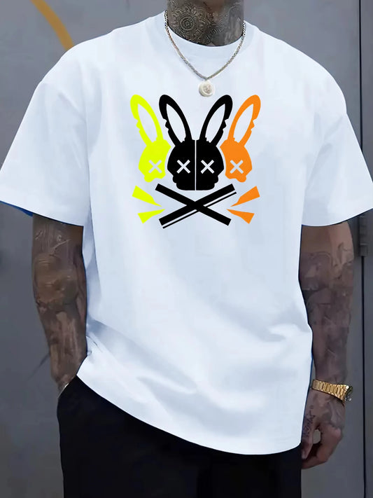 Men's Rabbit Skull Pattern T Shirt For All Seasons