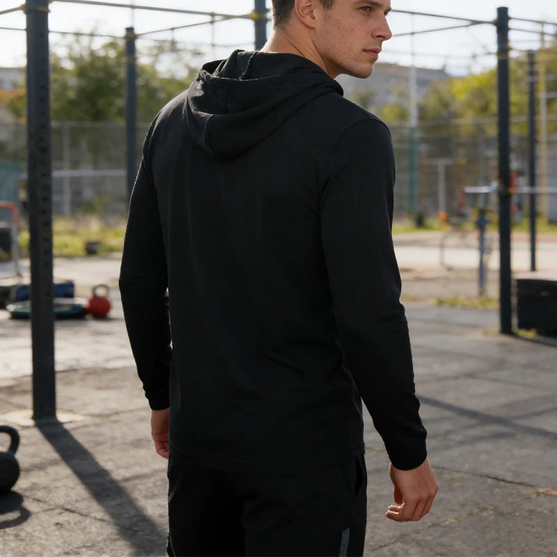 Mens Hooded Quick Dry Polyester Shirt Breathable Apparel