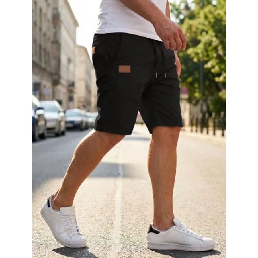 Mens Cotton Drawstring Casual Shorts For Summer Beach Golf