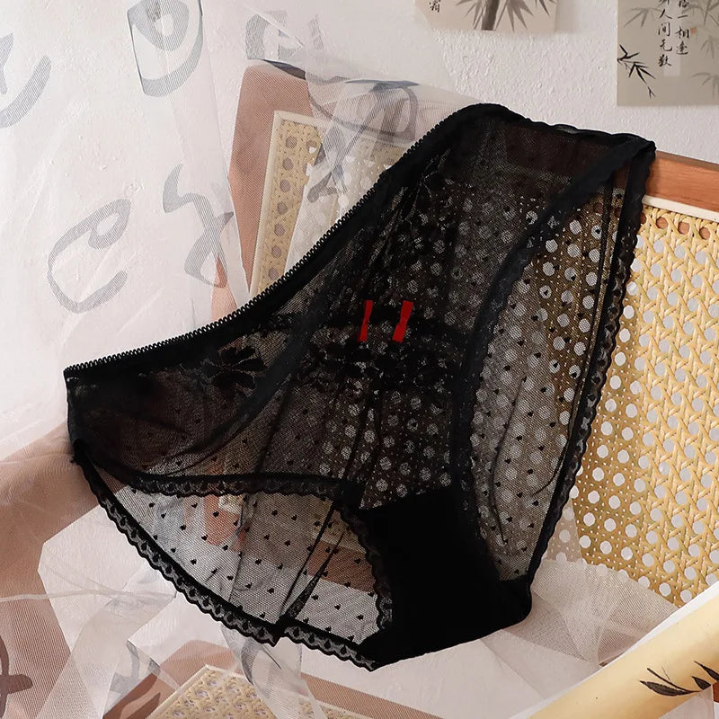Gauze Translucent Lace Panties For Women Elastic Underwear