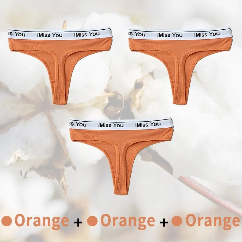 Cotton Women Thongs Low Rise Panties G String Tangas