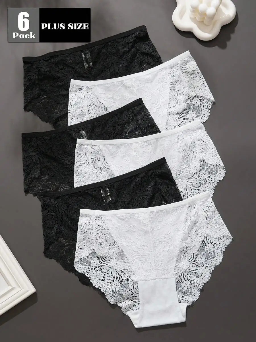 Plus Size Women Lace Panties Comfortable Soft Briefs